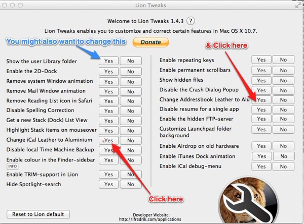 Lion Tweaks