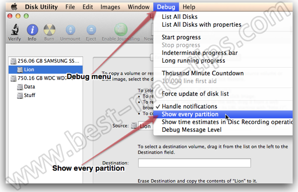 show recovery partition mac os