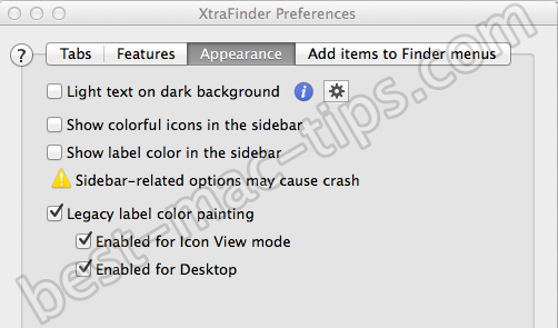 XtraFinder Preferences