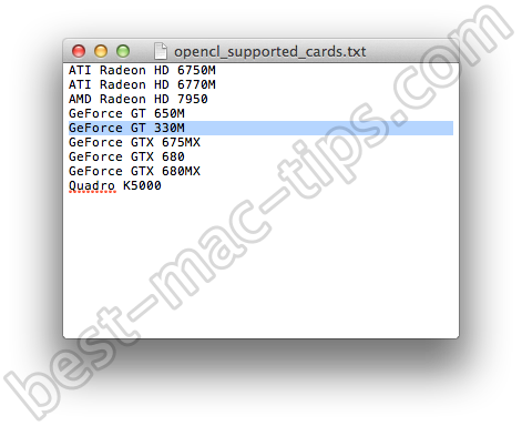 Opencl supported cards txt 2