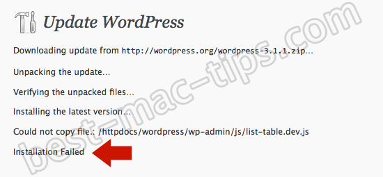 Wordpress permissions error