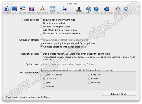 Tinker with Mac OS X System settings