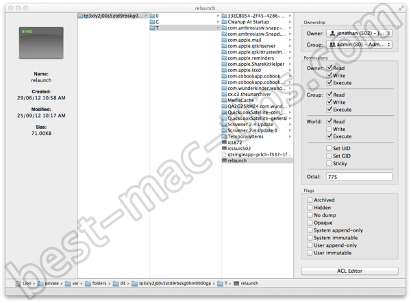 Applications to easily change ACL and permissions on Mac files