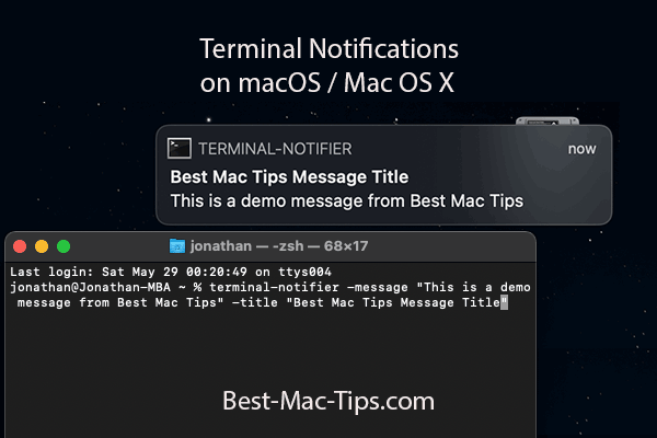 Send an alert to Notification Center from the command line